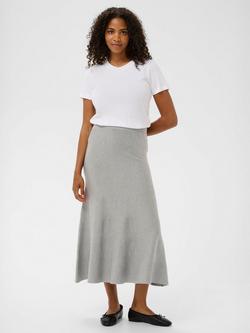 KAFFE Malina Knit Midi Skirt, Grey Melange