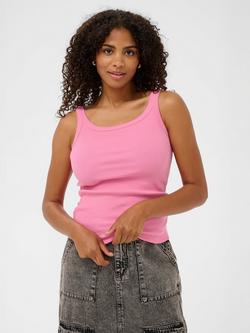 KAFFE Carna Scoop Neck Tank Top, Pink Power