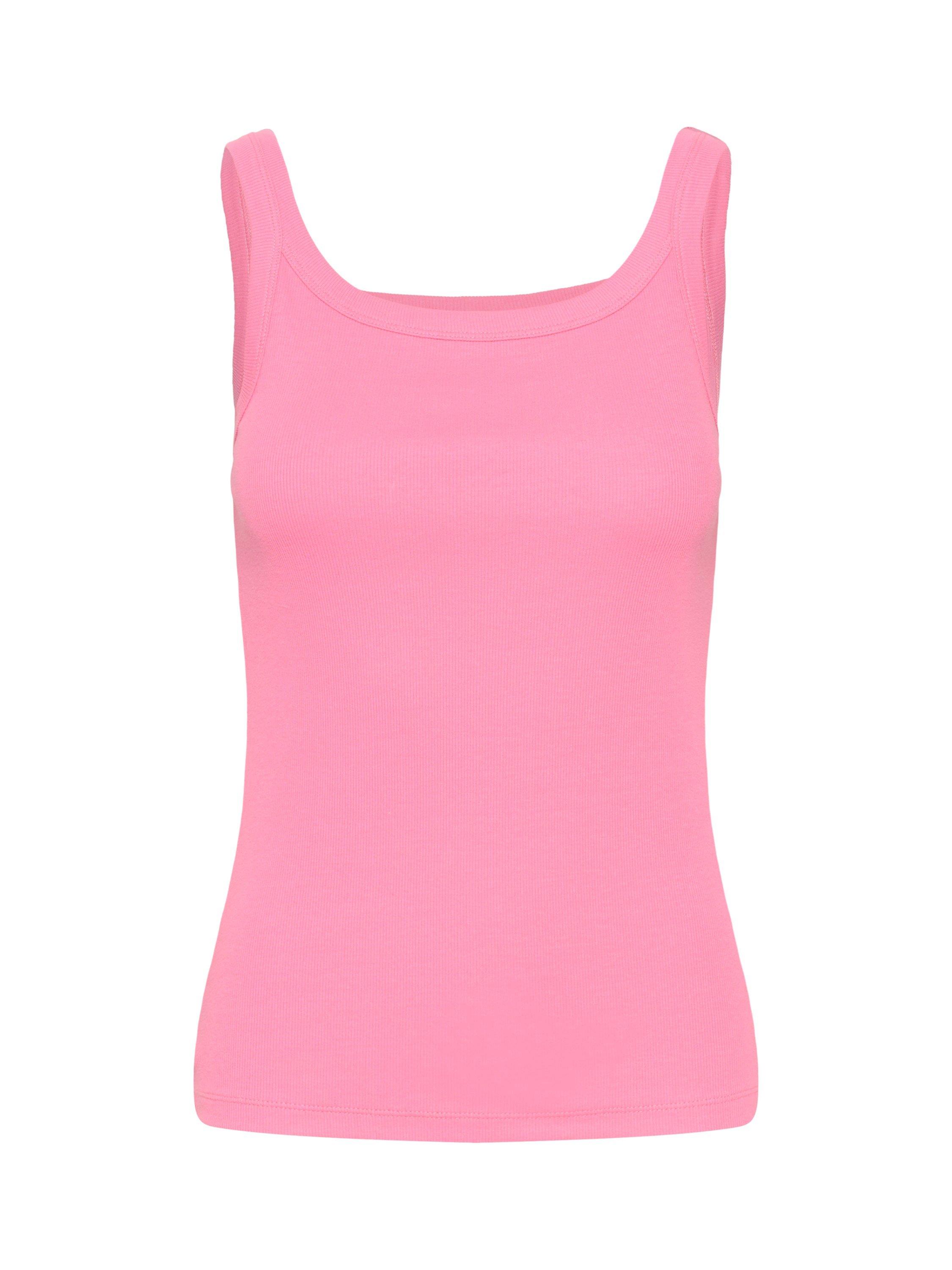 Product image 5 of 6, which shows KAFFE Carna Scoop Neck Tank Top, Pink Power, XS