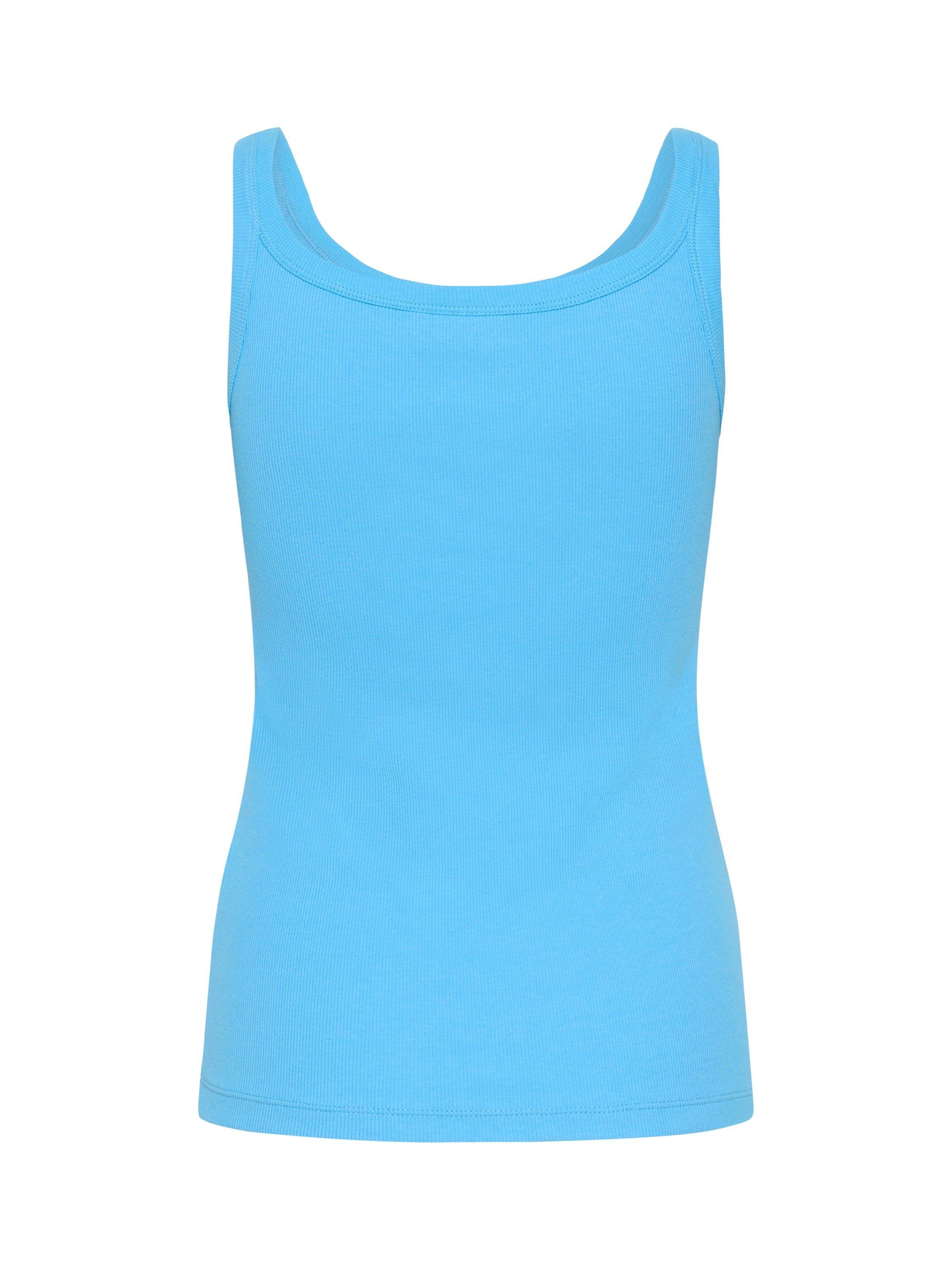 Product image 6 of 6, which shows KAFFE Carna Scoop Neck Tank Top, Azure Blue, XS
