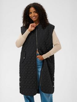 KAFFE Lelia Quilted Gilet, Deep Black, Deep Black