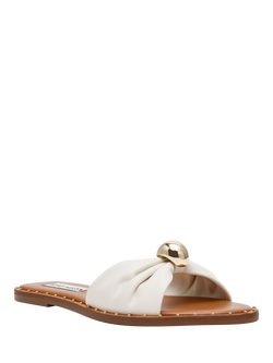 Steve Madden Dipsy Leather Knotted Slider Sandals, White - view 2, White