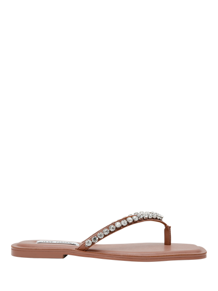 Steve Madden Kustom Embellished Flip Flops, Mocha, Mocha