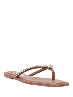 Steve Madden Kustom Embellished Flip Flops, Mocha - view 2, Mocha