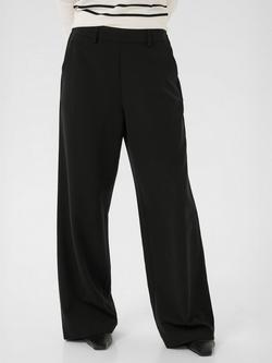 KAFFE Valley Wide Leg Trousers, Black Deep