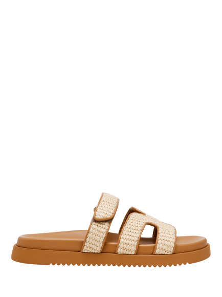 Steve Madden Missile Raffia Slider Sandals, Tan, Tan