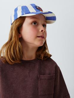 John Lewis Kids' Stripe Crab Baseball Cap, Blue, Blue