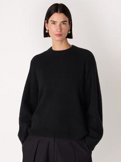Whistles Seam Detail Wool Blend Knit Jumper, Black, Black