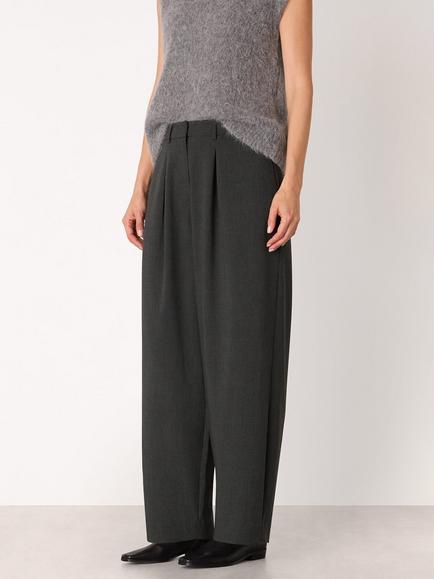 Whistles Barrel Leg Tailored Trousers, Dark Grey, Dark Grey