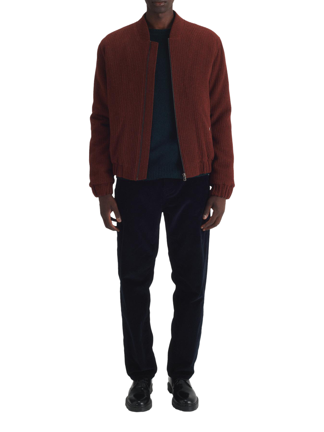 Product image 3 of 7, which shows Maison Standards Cambridge Bomber Jacket, Terracotta, S