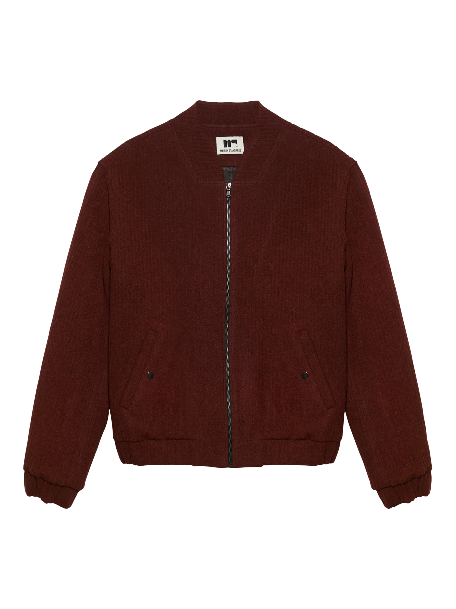 Product image 4 of 7, which shows Maison Standards Cambridge Bomber Jacket, Terracotta, S