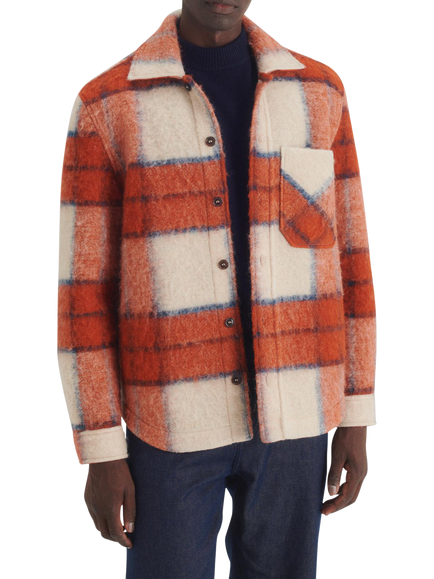 Maison Standards Oliver Check Overshirt, Mahogany