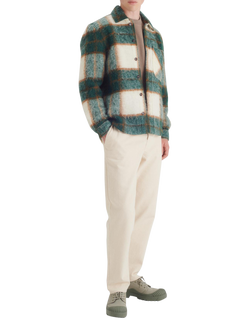 Maison Standards Oliver Check Overshirt, British Green
