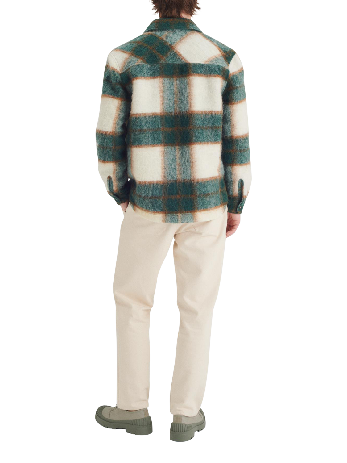 Product image 2 of 6, which shows Maison Standards Oliver Check Overshirt, British Green, S