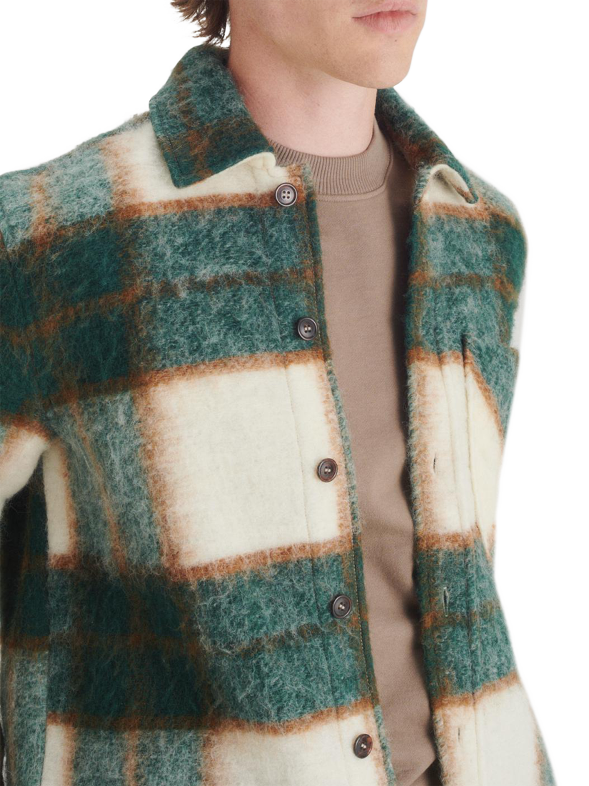 Product image 3 of 6, which shows Maison Standards Oliver Check Overshirt, British Green, S