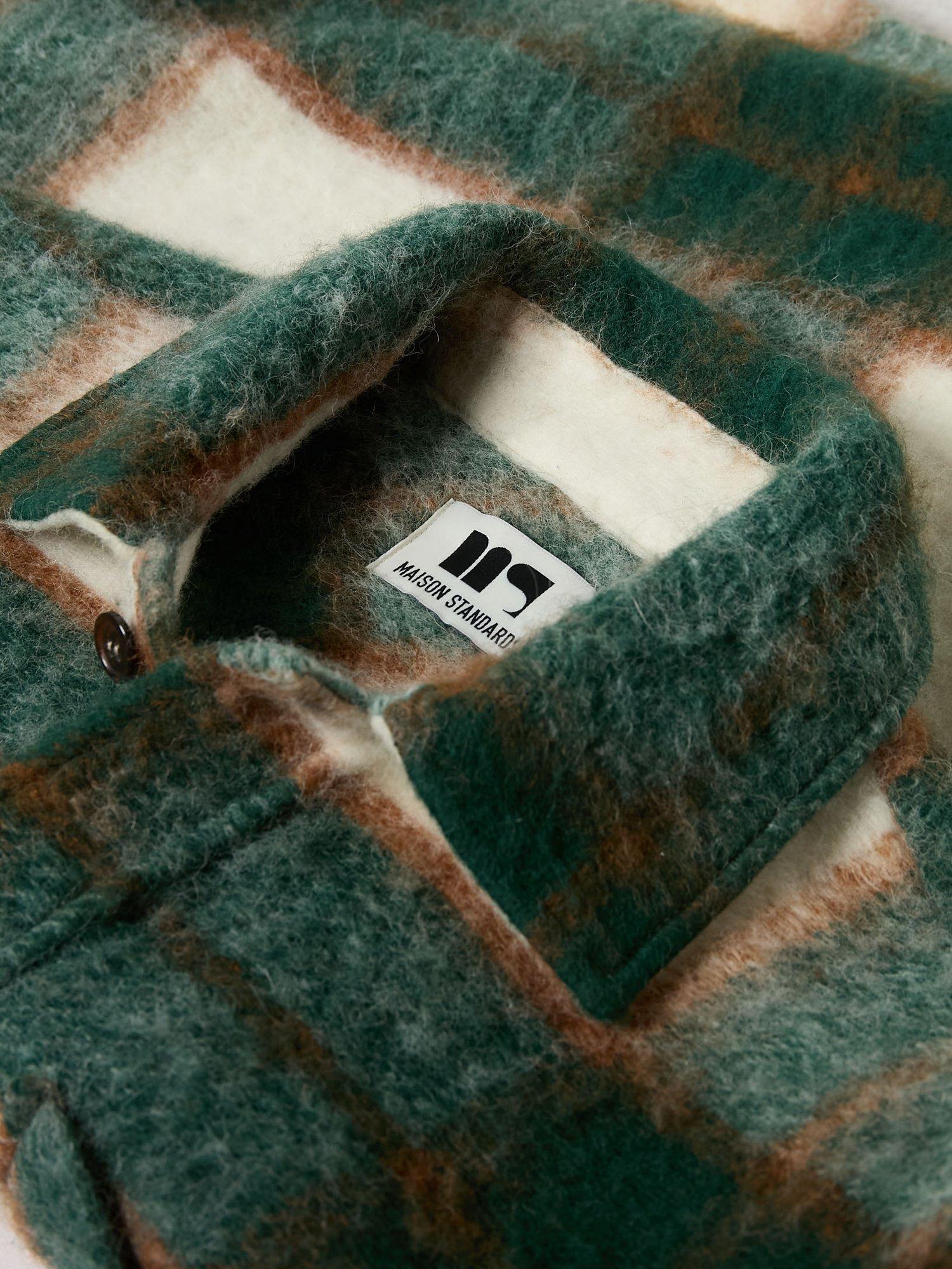 Product image 5 of 6, which shows Maison Standards Oliver Check Overshirt, British Green, S