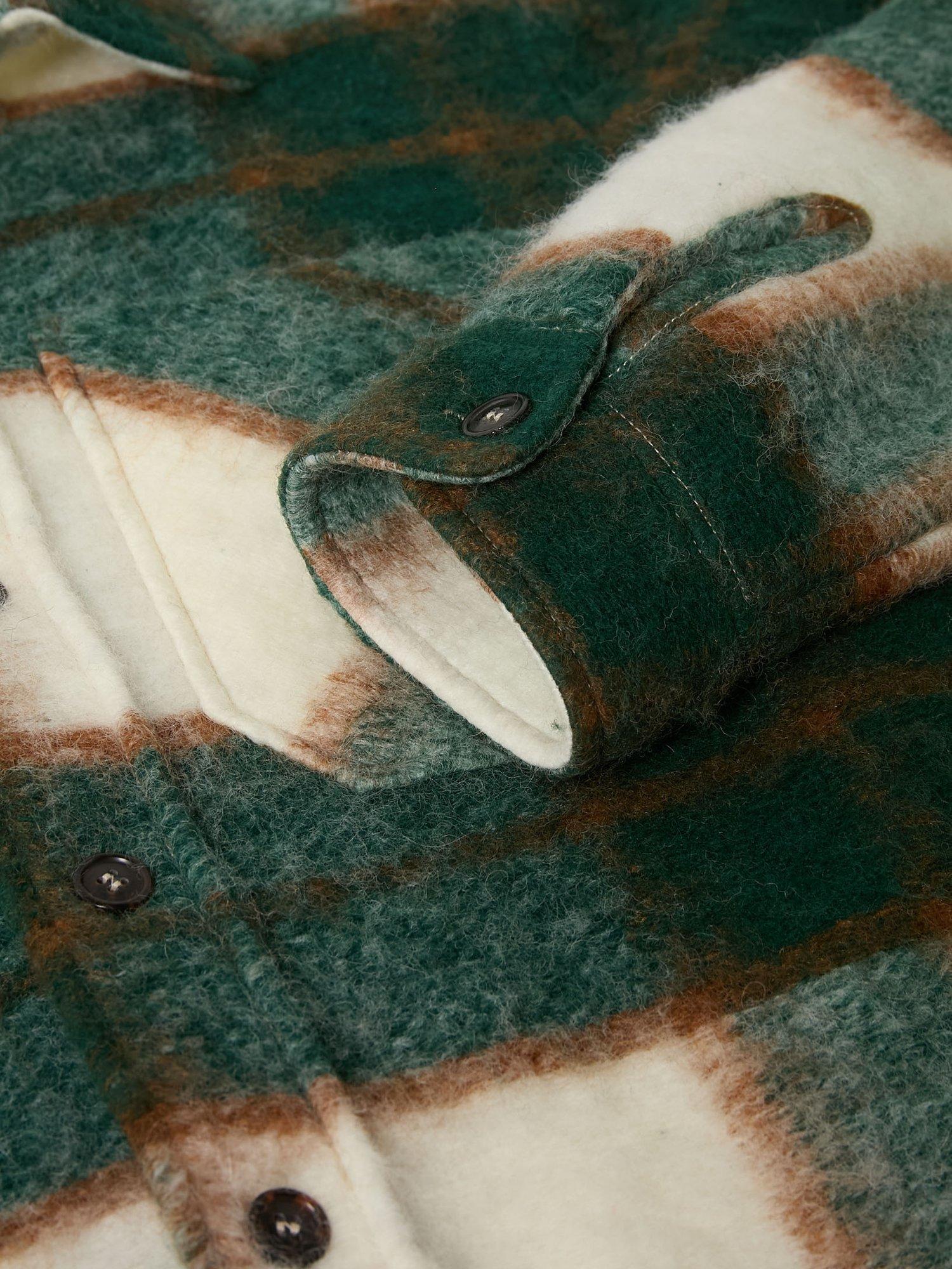 Product image 6 of 6, which shows Maison Standards Oliver Check Overshirt, British Green, S