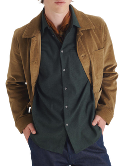 Maison Standards Vallauris Cropped Corduroy Jacket, Dark Beige, Dark Beige