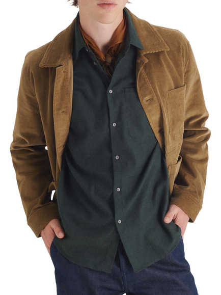 Maison Standards Vallauris Cropped Corduroy Jacket, Dark Beige, Dark Beige