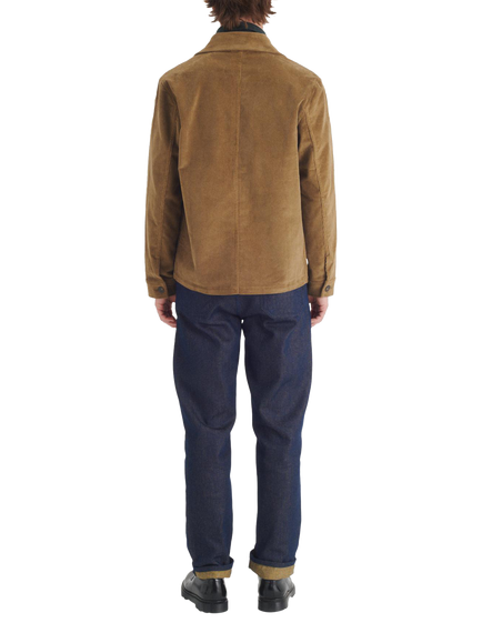 Maison Standards Vallauris Cropped Corduroy Jacket, Dark Beige - view 2, Dark Beige