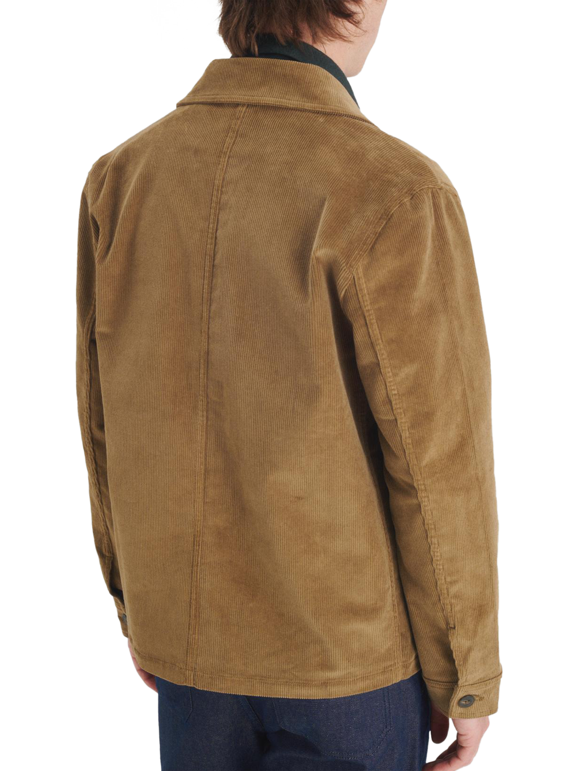 Product image 3 of 11, which shows Maison Standards Vallauris Cropped Corduroy Jacket, Dark Beige, S