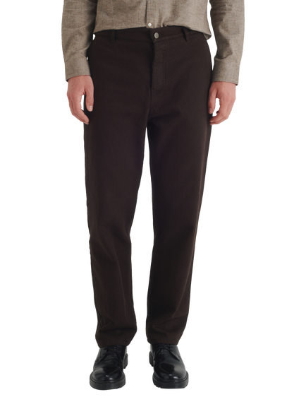 Maison Standards Cadix Canvas Cotton Slim Jeans, Dark Brown, Dark Brown