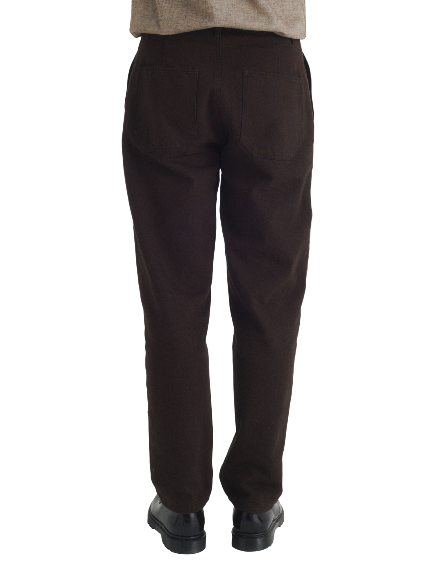 Product image 2 of 7, which shows Maison Standards Cadix Canvas Cotton Slim Jeans, Dark Brown, 29R