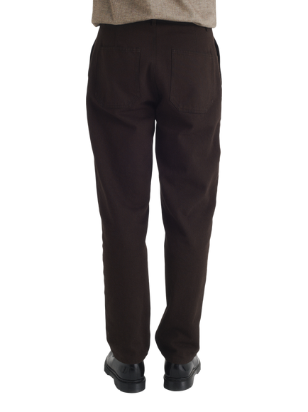 Maison Standards Cadix Canvas Cotton Slim Jeans, Dark Brown - view 2, Dark Brown