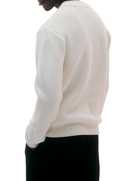 Maison Standards Columbia Wool Crew Neck Jumper - view 2, Ecru
