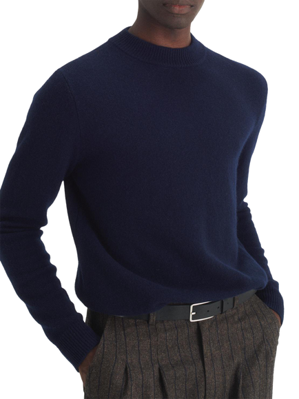 Maison Standards Esteban Wool Crew Neck Jumper, Navy
