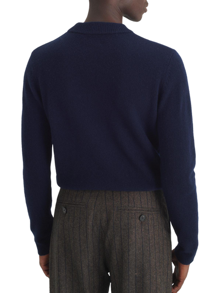 Maison Standards Esteban Wool Crew Neck Jumper - view 2, Navy