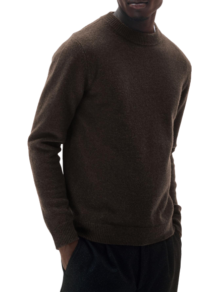 Maison Standards Esteban Wool Crew Neck Jumper, Dark Brown