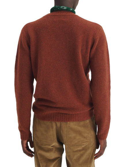 Maison Standards Gary Wool Blend Crew Neck Jumper - view 2, Terracotta