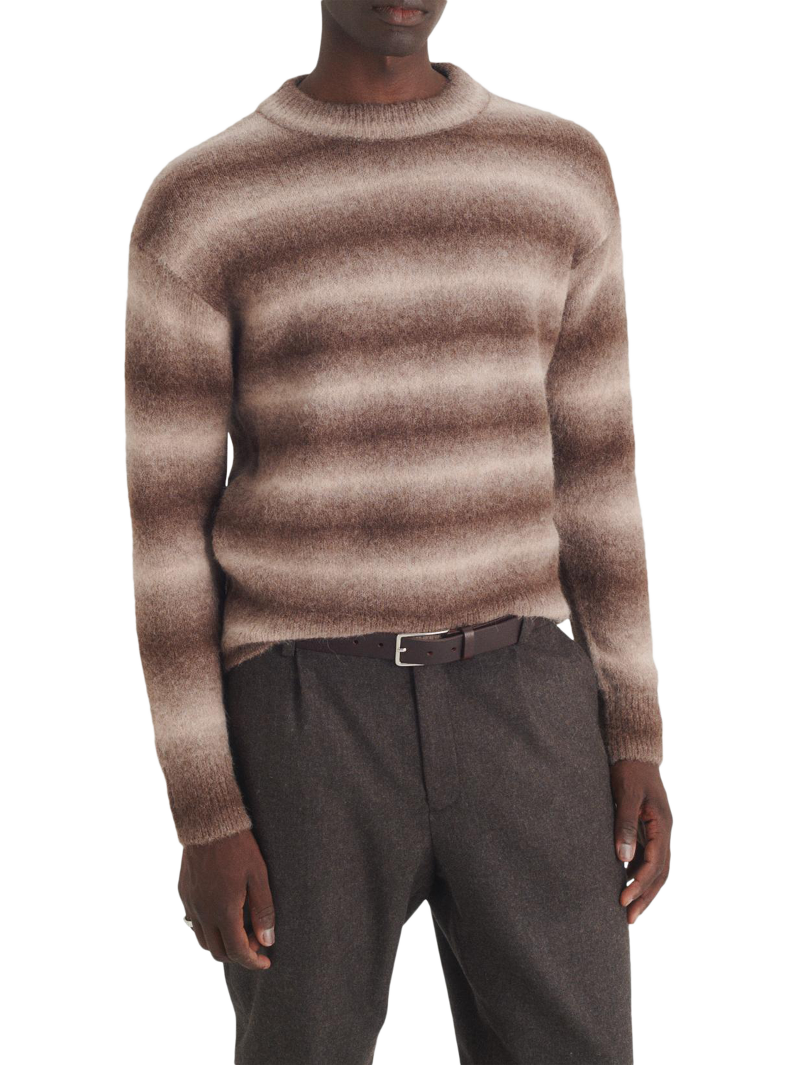 Product image 1 of 6, which shows Maison Standards Sheffield Alpaca Blend Jumper, Brown/Multi, S