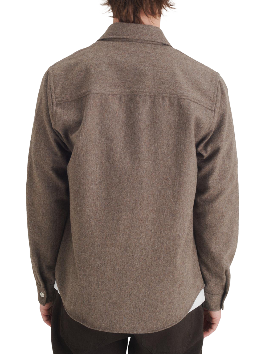 Product image 2 of 7, which shows Maison Standards Devon Flanell Wool Blend Overshirt, Mink Beige, S