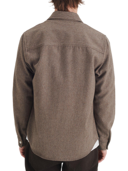 Maison Standards Devon Flanell Wool Blend Overshirt - view 2, Mink Beige