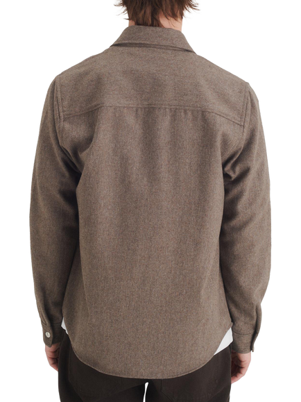 Maison Standards Devon Flanell Wool Blend Overshirt - view 2, Mink Beige