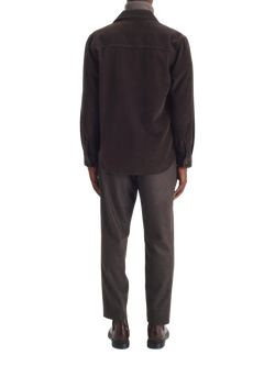 Maison Standards Gaston Velour Cotton Corduroy Overshirt - view 2, Dark Brown