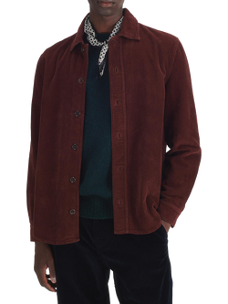 Maison Standards Gaston Velour Cotton Corduroy Overshirt, Mahogany
