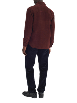 Maison Standards Gaston Velour Cotton Corduroy Overshirt - view 2, Mahogany