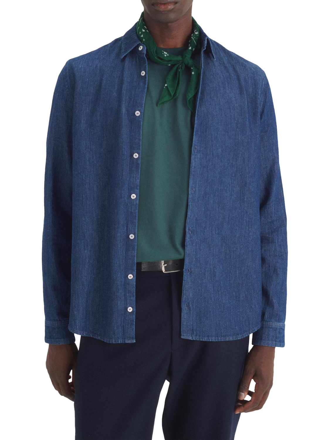 Product image 1 of 6, which shows Maison Standards Peter Regular Fit Denim Shirt, Stone, S