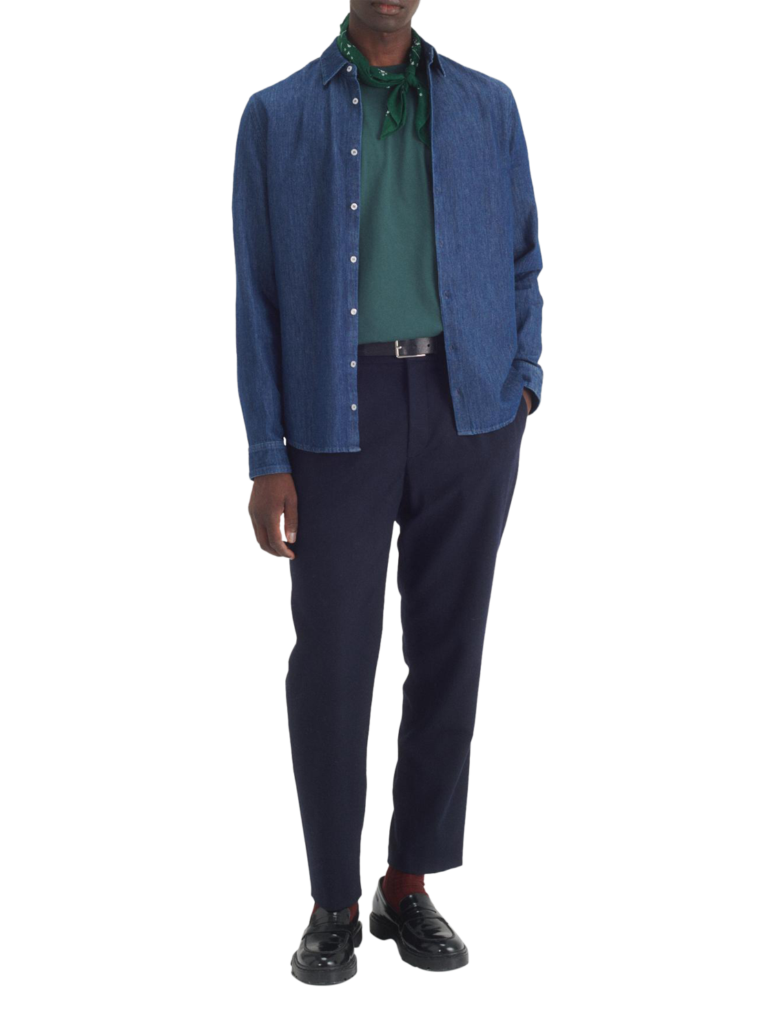 Product image 2 of 6, which shows Maison Standards Peter Regular Fit Denim Shirt, Stone, S