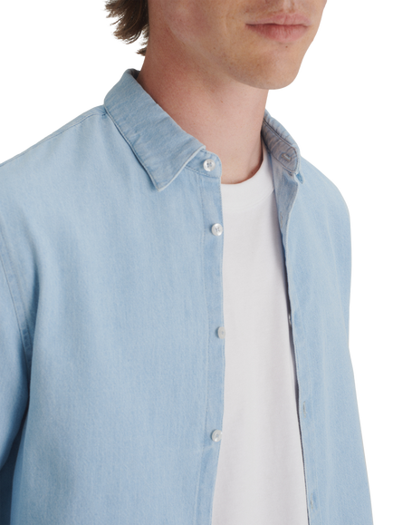 Maison Standards Peter Regular Fit Denim Shirt - view 2, Stone