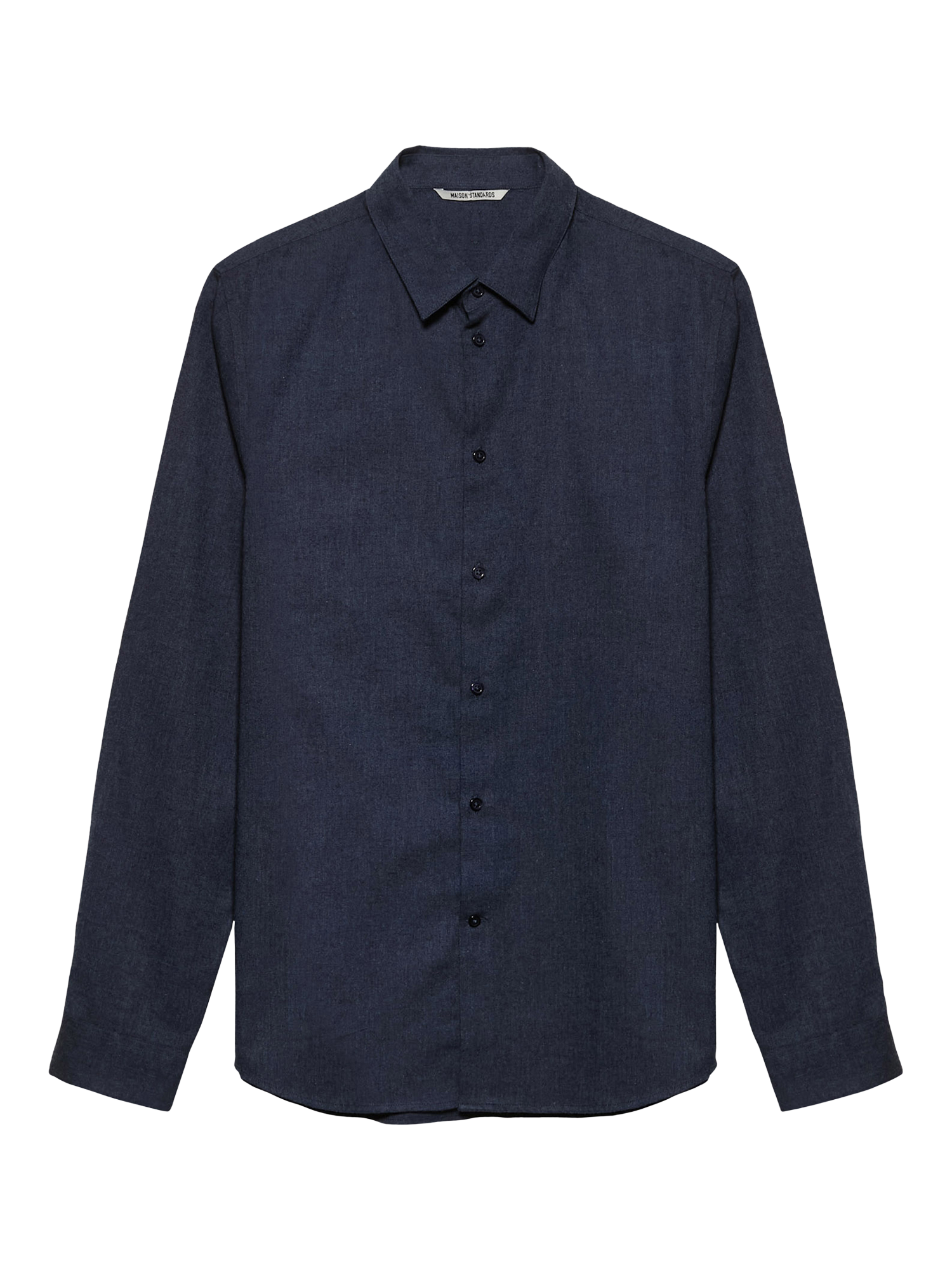 Product image 5 of 7, which shows Maison Standards Peter Cotton Regular Fit Flannel Shirt, Navy, S