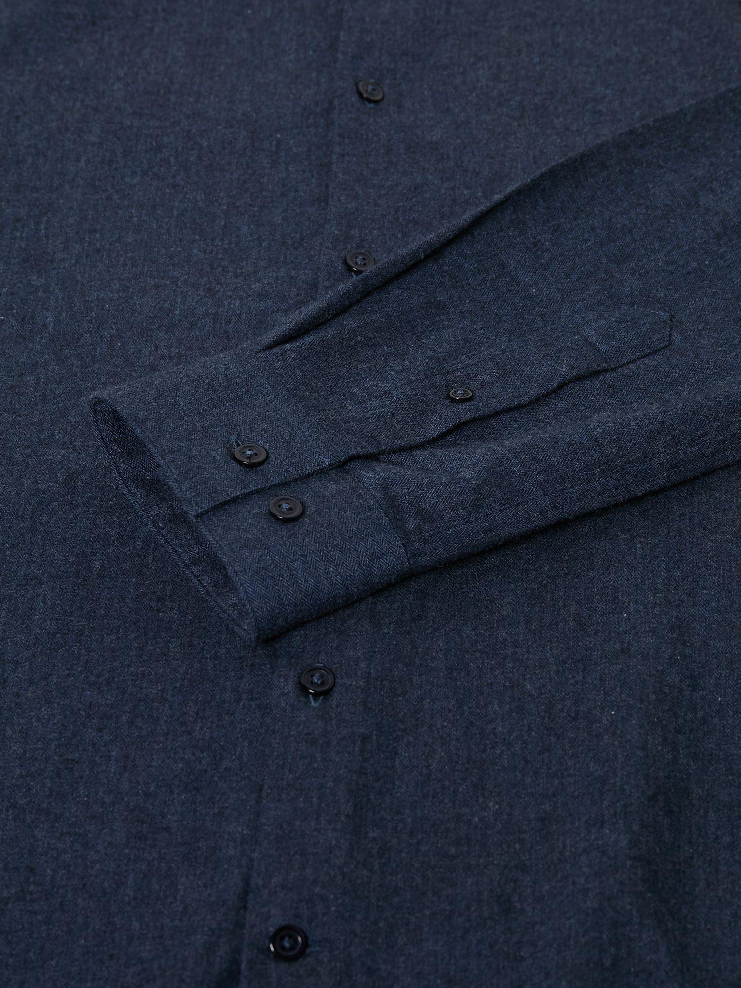 Product image 7 of 7, which shows Maison Standards Peter Cotton Regular Fit Flannel Shirt, Navy, S