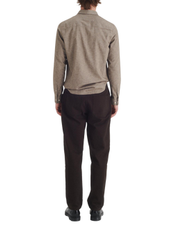 Maison Standards Peter Cotton Long Sleeve Collar Shirt - view 2, Brown