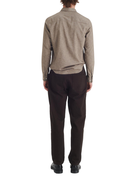 Maison Standards Peter Cotton Long Sleeve Collar Shirt - view 2, Brown