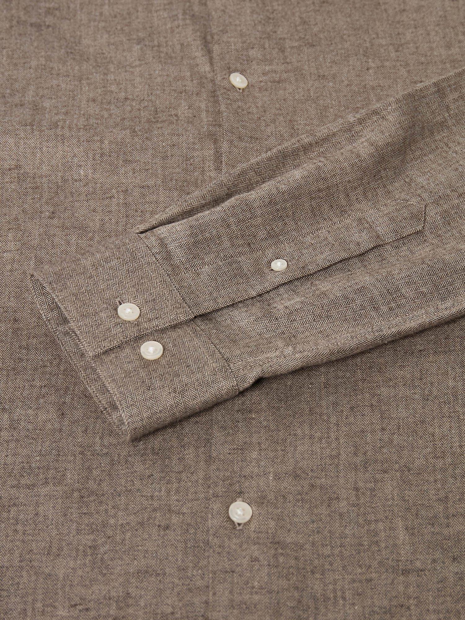 Product image 7 of 7, which shows Maison Standards Peter Cotton Long Sleeve Collar Shirt, Brown, S