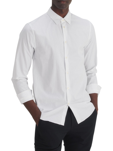 Maison Standards Peter Cotton Slim Fit Poplin Shirt, White