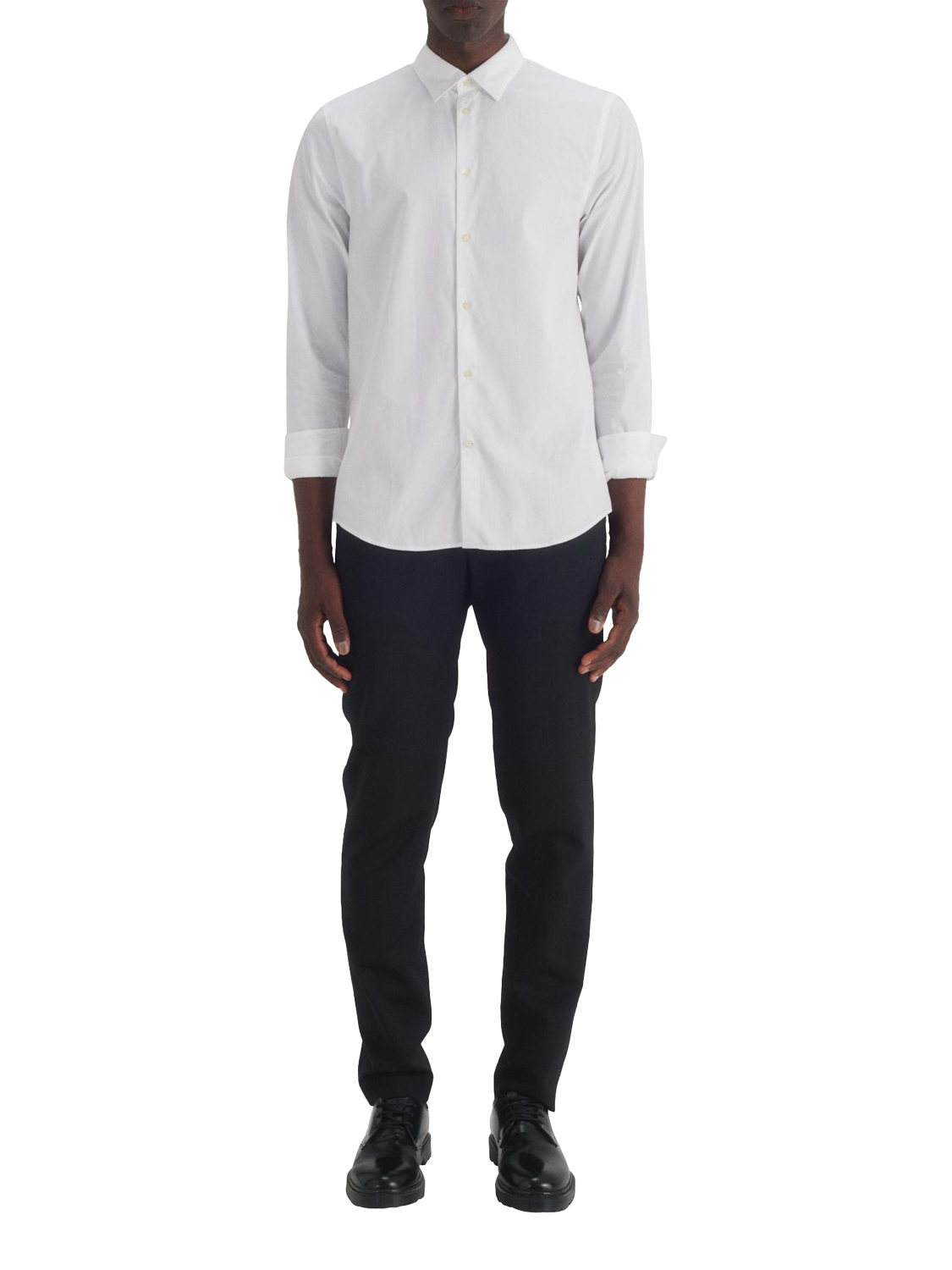 Product image 3 of 5, which shows Maison Standards Peter Cotton Slim Fit Poplin Shirt, White, S